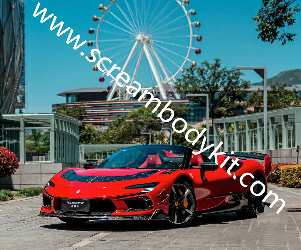 Ferrari SF90 Mansory body kit front bumper rear bumper fenders spoiler wing full dry carbon fiber