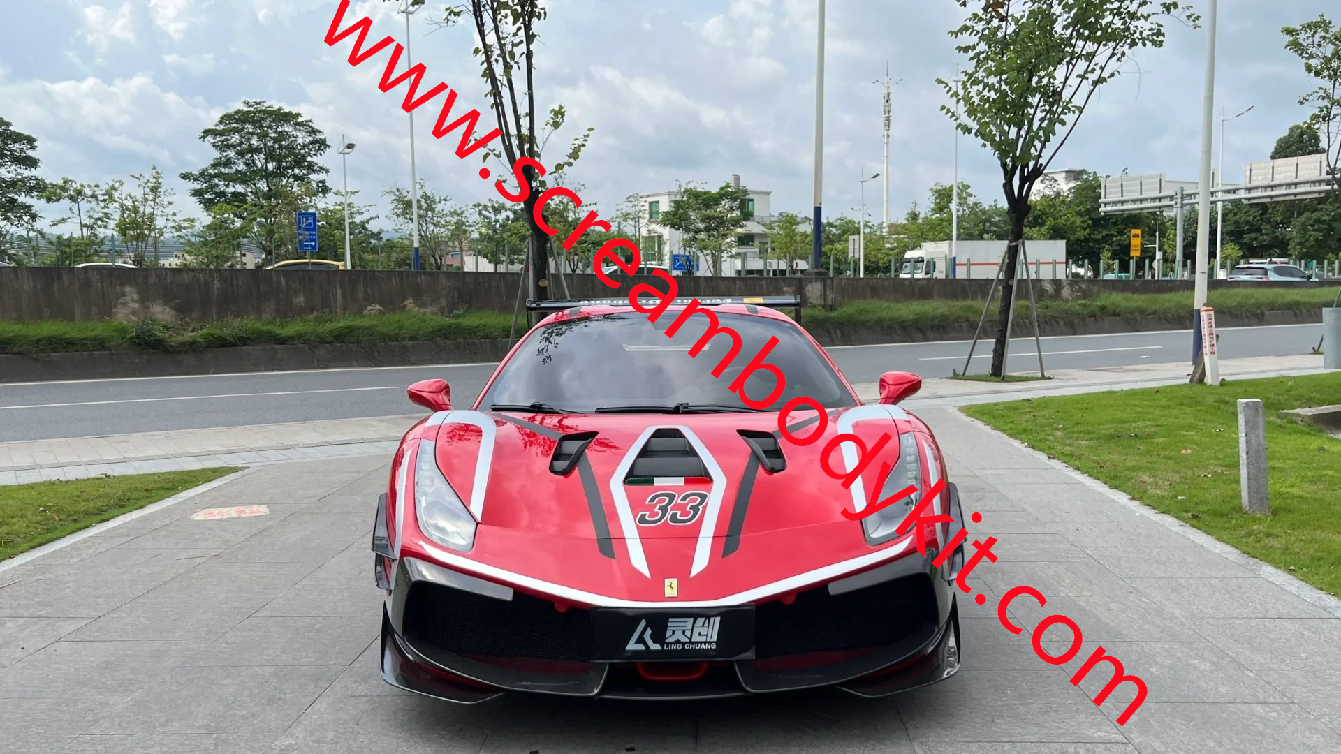 Ferrari 488 Challenge Evo body kit front bumper rear bumper spoiler wing hood