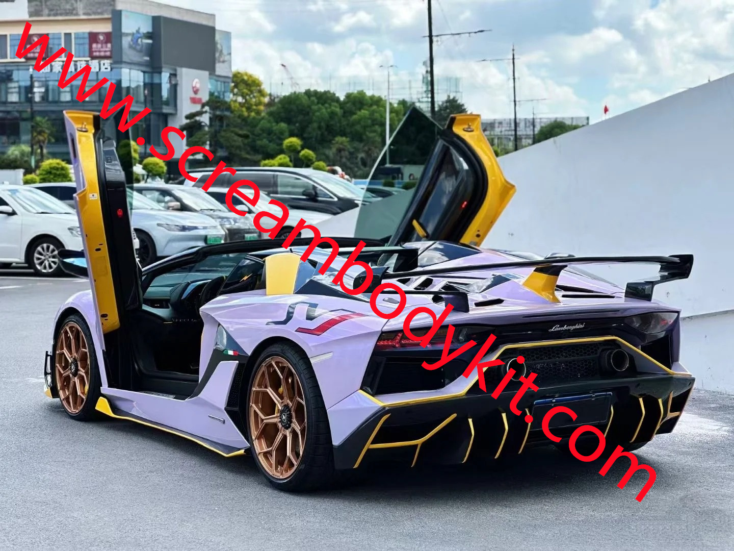 Lamborghini aventador SVJ63 LP700 LP720 full dry carbon fiber body kit front bumper rear bumper side skirts hood spoiler hood